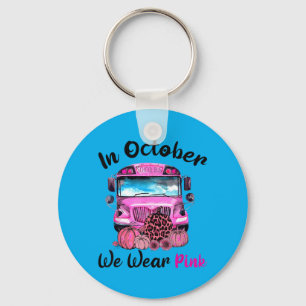 In October Wear nk School Bus Breast Cancer Key Ring