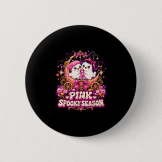 In october wear pink ghost witch breast cancer 6 cm round badge