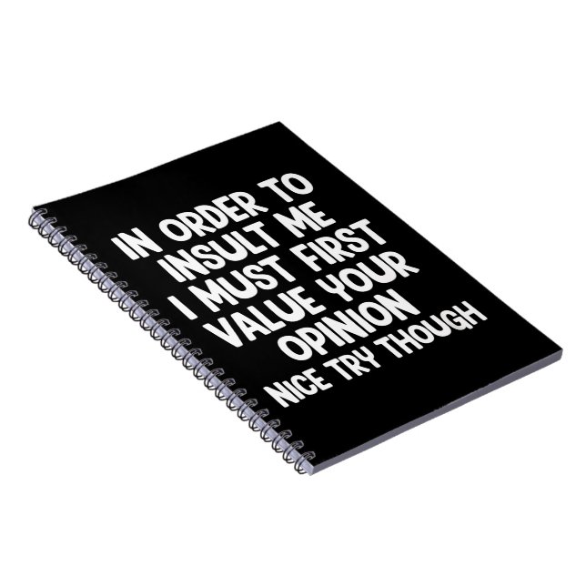 In Order To Insult Me I Must First Value Your  Notebook (Right Side)