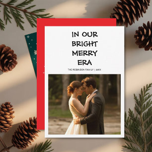 In Our Bright Merry Era Elegant Couple Holiday Car Card