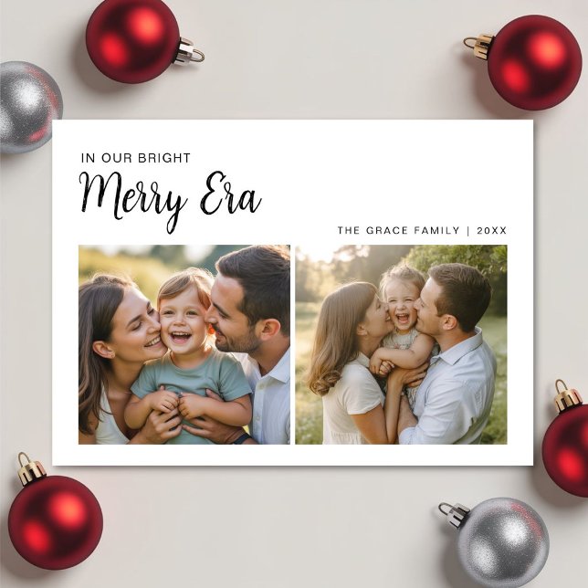 In Our Bright Merry Era Joyful Family Christmas Ca Holiday Card (Creator Uploaded)