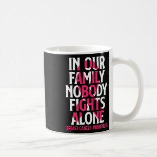 In Our Family Nobody Fights Alone - Breast Cancer Coffee Mug