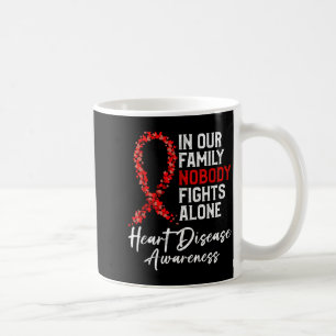 In Our Family Nobody Fights Alone Heart Disease Aw Coffee Mug
