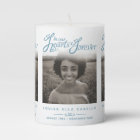 In our hearts remembrance white 3 photos candle