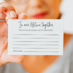 In Our Lifetime Together Bucket List Wedding Advice Card