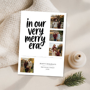 In Our Very Merry Era Family 4 Photo Christmas Holiday Card