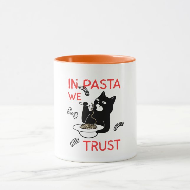 In Pasta We Trust – Funny Cat Lover Mug (Center)