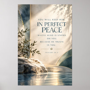 In Perfect Peace Isaiah 26:3 Christian Scripture W Poster