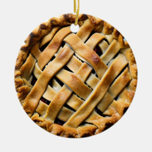 In Pie We Crust   Funny Cherry Pie Pun Ceramic Ornament