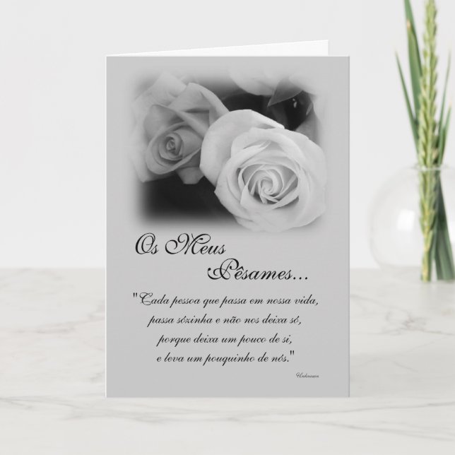 in Portuguese: Poema de Condolencias Card (Front)