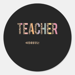 In Progress Please Wait Leopard Teacher Women Joke Classic Round Sticker