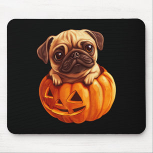 In Pumpkin Halloween Pugkin Cute Pug Halloween Mouse Pad