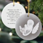 In Remembrance Miscarriage Poem Snow Angel Ceramic Ornament<br><div class="desc">A beautiful gift to remember a little angel. With a hand illustrated snow angel graphic and a heartfelt poem on the back these ornaments make thoughtful gifts.</div>