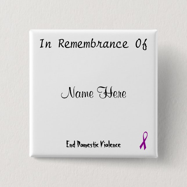 In Remembrance Of 15 Cm Square Badge (Front)
