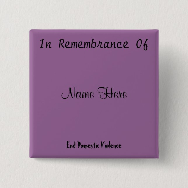 In Remembrance Of 15 Cm Square Badge (Front)