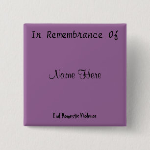 In Remembrance Of 15 Cm Square Badge