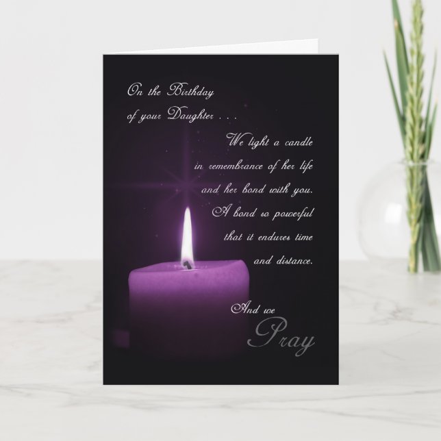 In Remembrance of Daughter's Birthday Candle Card (Front)
