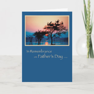 In Remembrance on Father's Day Tree, Water, Sunset Card