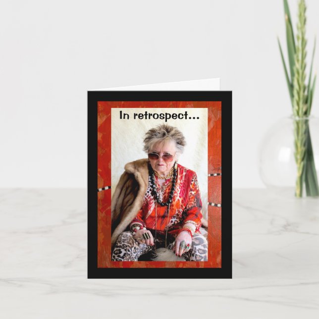 In retrospect, something to think about card (Front)