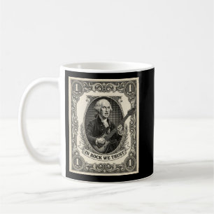 In Rock We Trust 1 Rock Washington Guitar Vintage  Coffee Mug