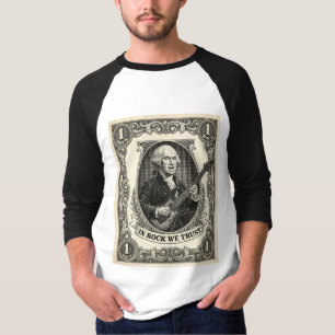 In Rock We Trust 1 Rock Washington Guitar Vintage T-Shirt