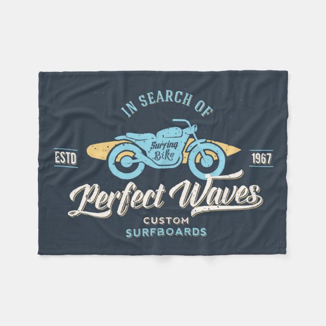 In Search Of Perfect Waves Poster Fleece Blanket (Front (Horizontal))