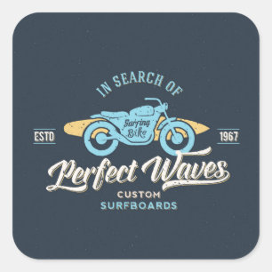 In Search Of Perfect Waves Poster Square Sticker
