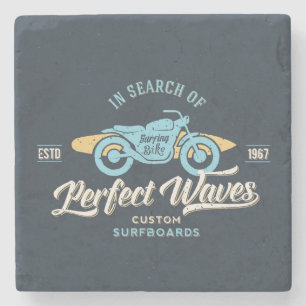 In Search Of Perfect Waves Poster Stone Coaster