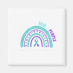 In Sep Wear Teal And Purple Suicide Prevention Awa Magnet