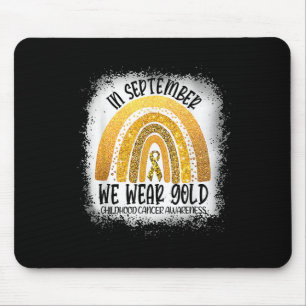 In September Gold Ribbon Rainbow Childhood Cancer Mouse Pad