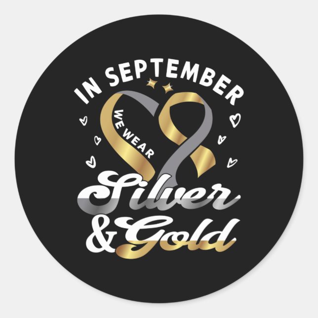 In September we wear... ASL Deaf Pride Deaf Awaren Classic Round Sticker (Front)