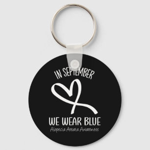 In September We Wear Blue Alopecia Areata Awarenes Key Ring