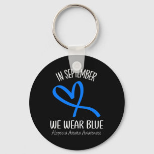 In September We Wear Blue Alopecia Areata Awarenes Key Ring