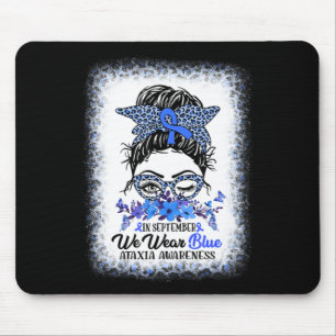 In September We Wear Blue Ataxia Awareness Messy B Mouse Pad