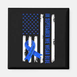 In September We Wear Blue Ribbon Ataxia Awareness  Magnet