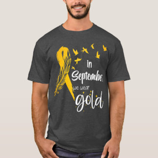 In September We Wear Childhood Cancer Awareness Ri T-Shirt