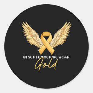 In September We Wear Cottagecore Angel Wings Child Classic Round Sticker
