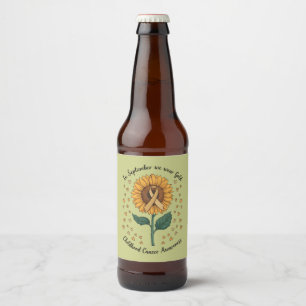 In September We Wear Gold Childhood Cancer Aware Beer Bottle Label