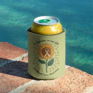 In September We Wear Gold Childhood Cancer Aware Can Cooler