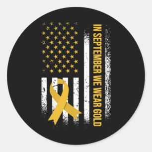 In September We Wear Gold - Childhood Cancer Aware Classic Round Sticker