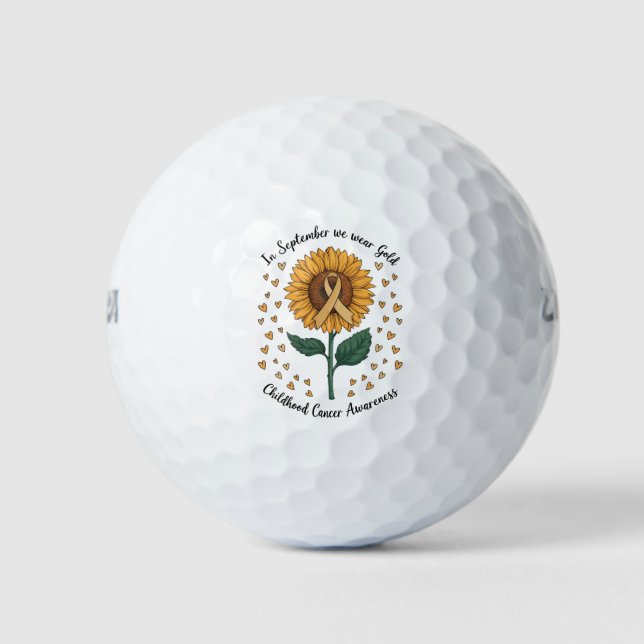In September We Wear Gold Childhood Cancer Aware Golf Balls (Front)
