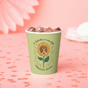 In September We Wear Gold Childhood Cancer Aware Paper Cups