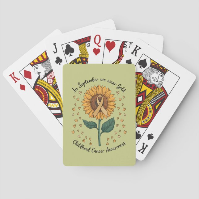In September We Wear Gold Childhood Cancer Aware Playing Cards (Back)