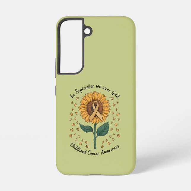 In September We Wear Gold Childhood Cancer Aware Samsung Galaxy S22 Case (Back)
