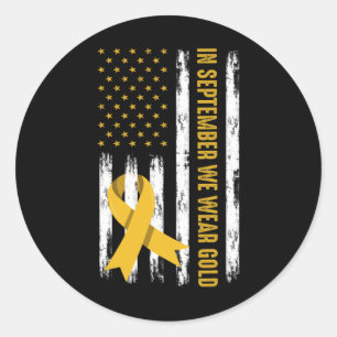 In September We Wear Gold Childhood Cancer Awarene Classic Round Sticker