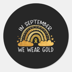In September We Wear Gold Childhood Cancer Awarene Classic Round Sticker