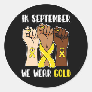 In September We Wear Gold Childhood Cancer Awarene Classic Round Sticker