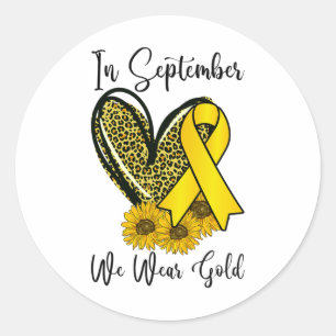 In September We Wear Gold Childhood Cancer Awarene Classic Round Sticker