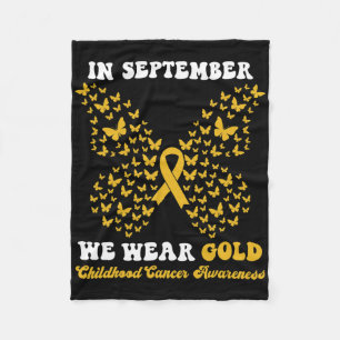 In September We Wear Gold Childhood Cancer Awarene Fleece Blanket