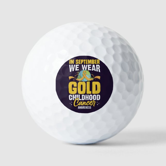 In September We Wear Gold Childhood Cancer Awarene Golf Balls (Front)